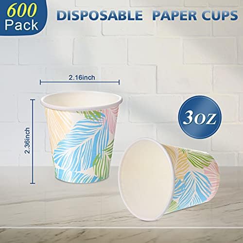 [600 חבילה] כוסות נייר של 3 אונקיות, כוסות אמבטיה חד פעמיות, כוסות מי פה קטנות כחולות וירוקות, כוסות